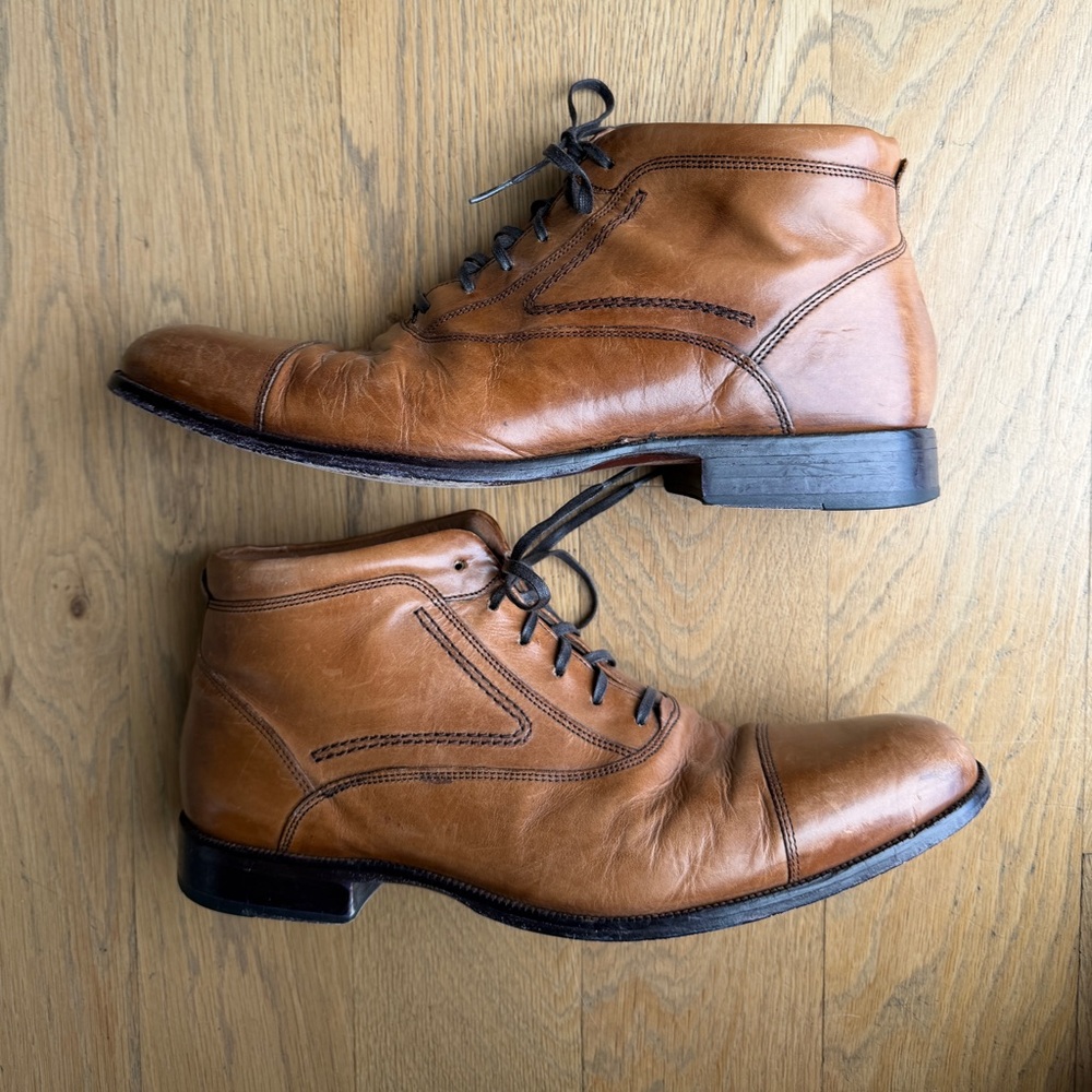 Johnston & Murphy Tan Leather Cap Toe Men's Boots